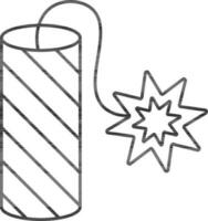 Firecracker Icon In Line Art. vector