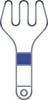 Fork Icon In White And Blue Color. vector