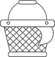 Shopping Basket Icon In Line Art. vector