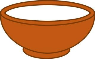 Brown Bowl Icon On White Background. vector