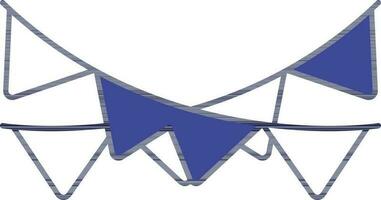 Bunting Flag Icon In Blue And White Color. vector