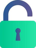 Green And Blue Unlock Icon In Flat Style. vector