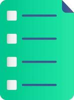 Flat Style List Icon In Green And Blue Color. vector