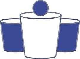 Beer Pong Icon In Blue And White Color. vector