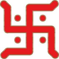 Red Swastika Icon on White Background. vector