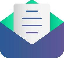 Green And Blue Mail Icon Or Symbol. vector