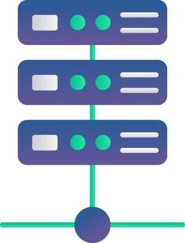 servidor conexión plano icono en azul y verde color. vector