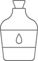 Drop Symbol On Bottle Icon In Linear Style. vector