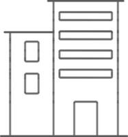Thin Line Art Illustration of Building Icon. vector