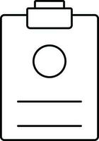 Linear Style Vaccine Report In Clipboard Icon. vector