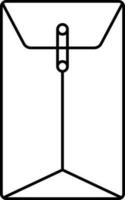 Black Outline Envelope Icon In Flat Style. vector