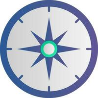 Isolated Compass Icon In Blue Color. vector