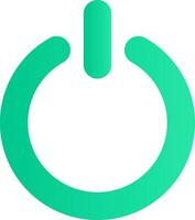 Green Power Button Icon On White Background. vector