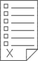 Reject List Icon In Line Art. vector