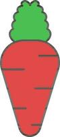 Isolated Carrot Icon In Red And Green Color. vector