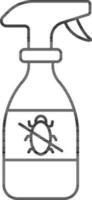 Insecticide Spray Bottle Icon In Black Line Art. vector