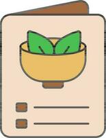 Salad Menu Card Brown And Green Icon. vector