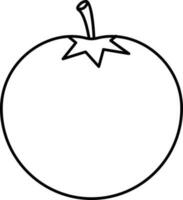 Black Line Art Illustration Of Tomato Icon. vector