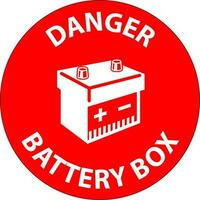 peligro batería caja con icono firmar en blanco antecedentes vector