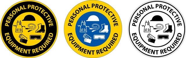 Floor Sign, Personal Protective Equipment Required vector