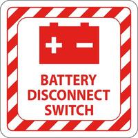 Battery Disconnect Switch Sign On White Background vector