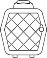 Pet Cage Icon In Black Outline. vector