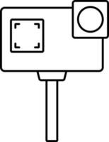 Action Camera Icon In Black Line Art. vector