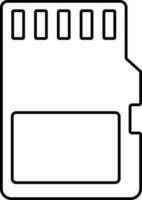 SD Card Icon In Black Outline. vector