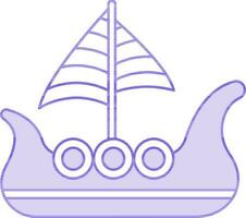 Viking Ship Icon Or Symbol In Purple And Peach Color. vector