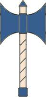 Double Axe Or Labrys Icon In Blue And Peach Color. vector