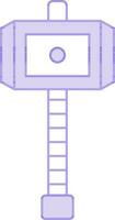 Purple And White Thor Hammer Icon Or Symbol. vector