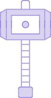 Purple And White Thor Hammer Icon Or Symbol. vector