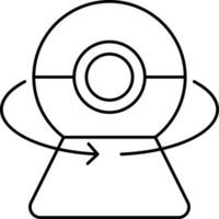 360 Degree Camera Icon In Black Line Art. vector