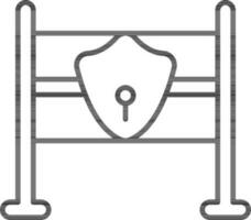 Barrier Lock For Security Icon In Line Art. vector