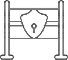 Barrier Lock For Security Icon In Line Art. vector