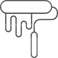 Paint Roller Icon In Line Art. vector