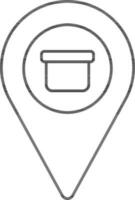 Delivery Map Location Point Icon In Line Art. vector