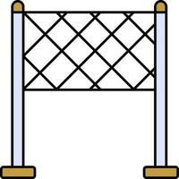 Volleyball Net Icon In Yellow And Blue Color. vector