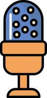 Speaker Mic Flat Icon In Blue And Orange Color. vector