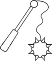 Flail Icon In Black Outline. vector