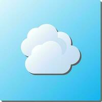 White Paper Cloudy Icon On Blue Square Background. vector