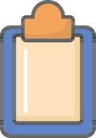 Orange And Blue Clipboard Icon In Flat Style. vector
