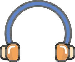 Isolated Headphone Orange And Blue Icon. vector