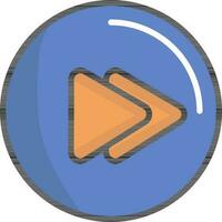 Forward Button Orange And Blue Icon. vector