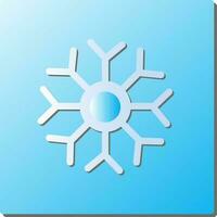 White Paper Snowflake Icon On Square Background. vector