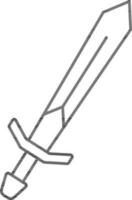 Sword Icon In Black Outline. vector