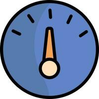 Blue And Orange Speedometer Icon In Flat Style. vector