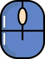 Wireless Mouse Flat Icon In Blue Color. vector