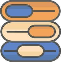 Slider Bar Flat Icon In Blue And Orange Color. vector
