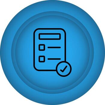 cheque archivo icono en azul circulo antecedentes. vector